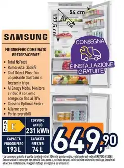 Unieuro Samsung frigorifero combinato offerta