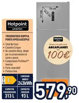 Unieuro Frigorifero doppia porta Hotpoint Ariston offerta
