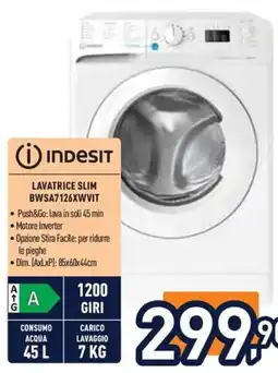 Unieuro Lavatrice slim Indesit offerta