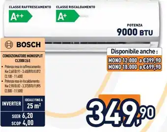 Unieuro Condizionatore monosplit Bosch offerta