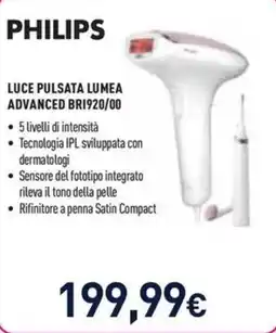 Unieuro Philips Luce Pulsata Lumea Advanced BRI920/00 offerta