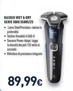 Unieuro Rasoio Wet & Dry Serie 5000 S5885/25 offerta