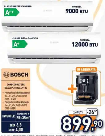 Unieuro Condizionatore Dualsplit Dual 9+12 Bosch offerta