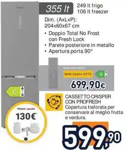 Unieuro Whirlpool guzzini frigorifero offerta