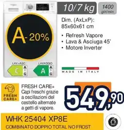 Unieuro WHK 25404 XP8E offerta