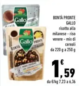 Conad City Bontà pronte Gallo risotto alla milanese - riso venere - mix di cereali offerta