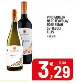Ard Discount Vino Grillo Nero d'Avola Rosé Sirah Settesoli offerta