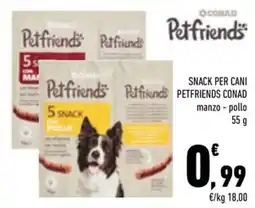 Conad City Snack per cani Petfriends Conad manzo - pollo offerta