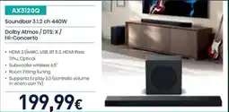 Unieuro AX3120Q Soundbar 3.1.2 ch 440W offerta