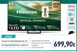 Unieuro Hisense Smart TV ULED MiniLED 65" 4K offerta