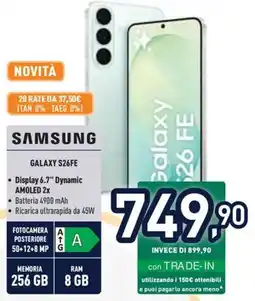 Unieuro Samsung Galaxy S26 FE offerta
