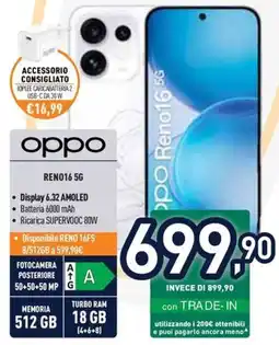 Unieuro OPPO RENO16 5G offerta