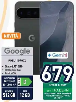 Unieuro Google Pixel 11 Pro XL offerta