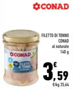 Conad City Filetto di tonno Conad al naturale offerta
