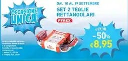 Conad Superstore Set 2 teglie rettangolari Pyrex offerta