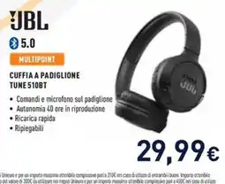 Unieuro JBL cuffia a padiglione tune 510bt offerta