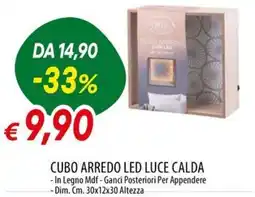 IperFamila Cubo arredo led luce calda offerta
