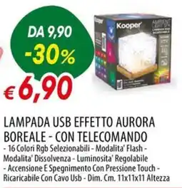 IperFamila Lampada USB Effetto Aurora Boreale con Telecomando Kooper offerta