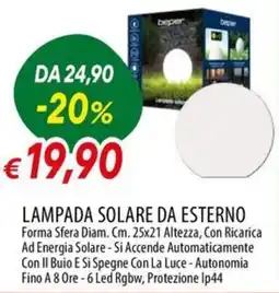 IperFamila Lampada solare da esterno beper offerta