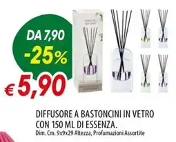 IperFamila Diffusore a bastoncini in vetro offerta