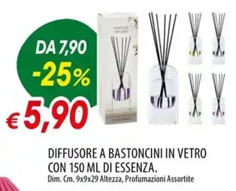 Diffusore a bastoncini in vetro