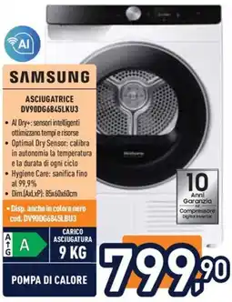 Unieuro Samsung asciugatrice offerta