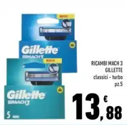 Conad Superstore Ricambi Mach 3 Gillette classici - turbo offerta