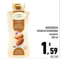 Conad Superstore Bagnocrema spuma di sciampagna mandorla offerta