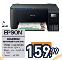 Unieuro Epson Ecotank ET-2861 stampante multifunzione offerta