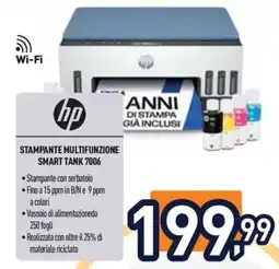 Unieuro Hp stampante multifunzione smart tank 7006 offerta