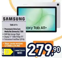 Unieuro Samsung Tab A11+ offerta