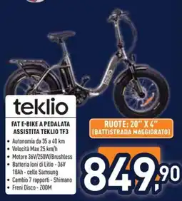 Unieuro Fat e-bike a pedalata assistita teklio tf3 offerta