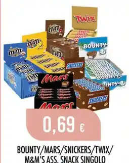 Scelgo Bounty/Mars/Snickers/Twix/M&M'S Ass. Snack Singolo offerta