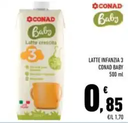 Conad Superstore Latte crescita Conad Baby offerta