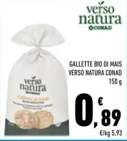 Conad Margherita Gallette bio di mais Verso Natura Conad offerta