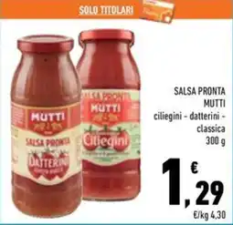 Conad Superstore Salsa pronta Mutti Ciliegini offerta