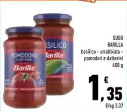 Conad Superstore Sugo basilico Barilla offerta
