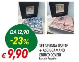 IperFamila Set spugna ospite + asciugamano Enrico Coveri offerta