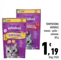 Conad Superstore whiskas TEMPTATIONS offerta