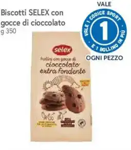 IperFamila Biscotti SELEX con gocce di cioccolato offerta