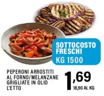 Peperoni arrostiti al forno/melanzane grigliate in olio l'etto