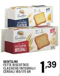 Gecop Gentilini fette biscottate classiche/integrali/cereali offerta