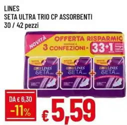 IperFamila Lines seta ultra trio cp assorbenti offerta