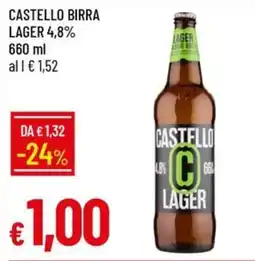 IperFamila Castello birra lager offerta