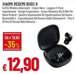 IperFamila Xiaomi Redmi Buds 6 offerta
