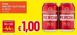 IperFamila Peroni birra 100% malto italiano offerta