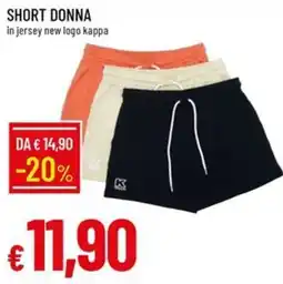 IperFamila Short donna in jersey new logo kappa offerta