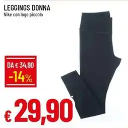 IperFamila Leggings donna Nike con logo piccolo offerta