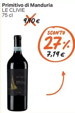 Gelmarket Primitivo di Manduria Le Clivie offerta