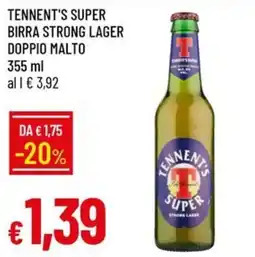 IperFamila Tennent's Super Birra Strong Lager Doppio Malto offerta